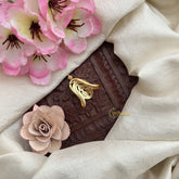 Vriksham Antique Red Green & White AD Stone Gold Look Alike Vangi Finger Ring-G20068